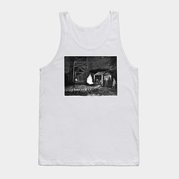 Natural gas well, 19th century (C011/5162) Tank Top by SciencePhoto